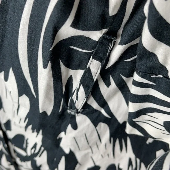 Shoulder Black White Print Cowl Neck Dress 38 - Picture 4 of 7